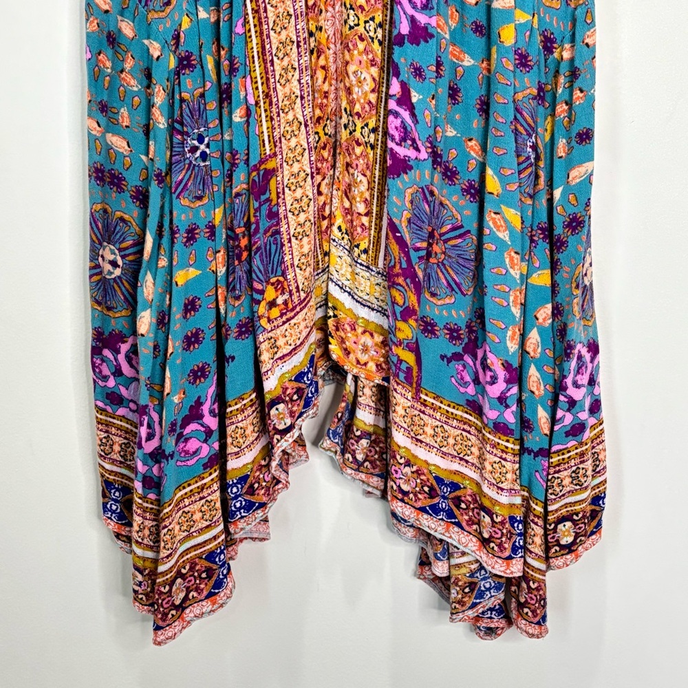 Free People Patchwork Floral Boho Fairy Tunic Top Beach Cottagecore Small-Medium - Picture 3 of 16